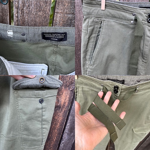 G-Star Raw Wm’s Blossite High Straight Cargo Ankle Pants In Sage Sz W29 L32 - Picture 10 of 16